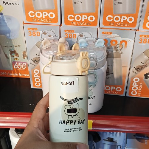 Garrafa térmica de vácuo happy day 380ml