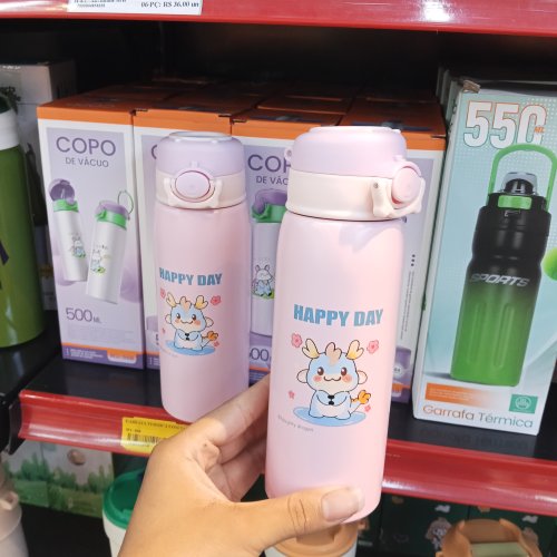 Garrafa térmica com tampa e alça 500ml