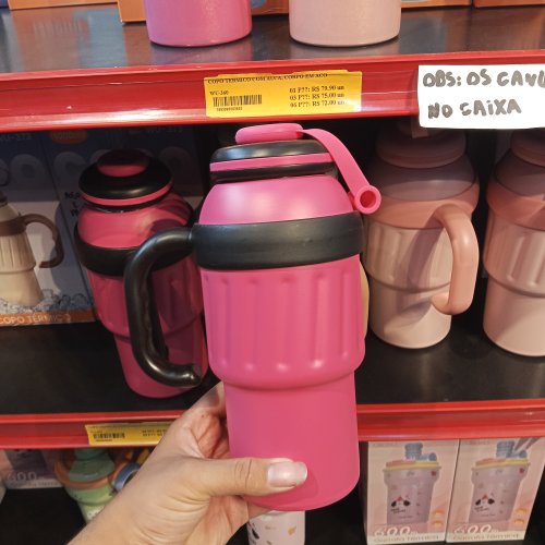 Copo garrafa térmica com canudo e alça 1000ml