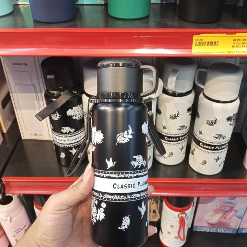 Garrafa de inox  com copo 600ml