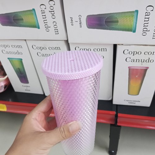 Copo de plástico com canudo 720ml