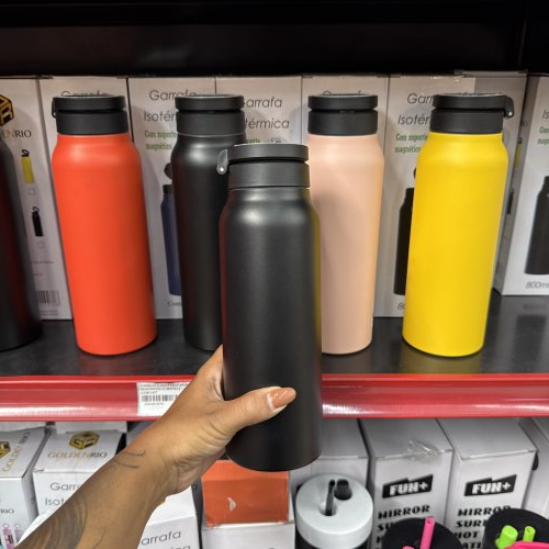 GARRAFA DE INOX 800ML C/ SUPORTE MAGNÉTICO