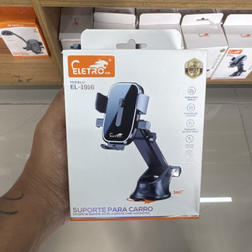 SUPORTE PARA CARRO ELETROMEX ROTAÇÃO 360 GRAUS