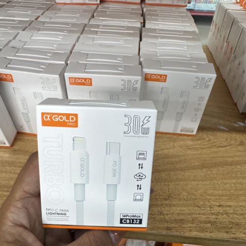 CABO CARREGADOR TIPO C P/ IOS TECIDO 30W