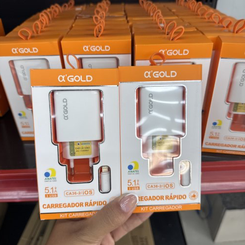 CARREGADOR O’GOLD RÁPIDO 5.1 3USB ENTRADA IOS