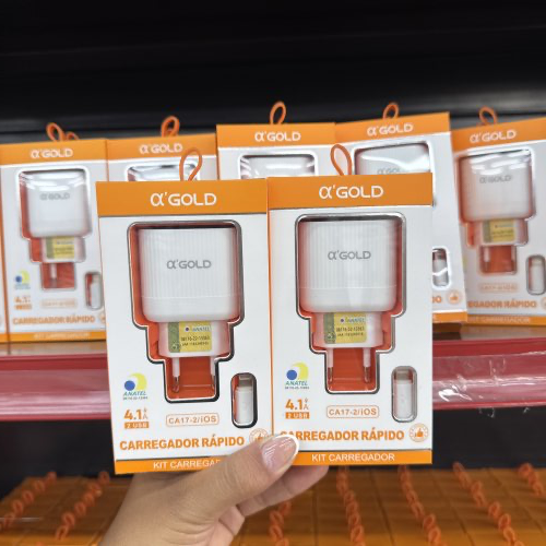 CARREGADOR RÁPIDO O’GOLD 4.1A 2 USB ENTRADA IOS