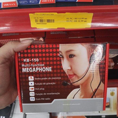 Mega phone caixinha de som com micro fone