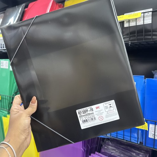 PASTA DE PLÁSTICO PRETA 332mmx232mm