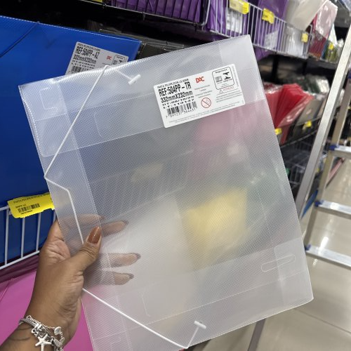 PASTA DE PLÁSTICO TRANSPARENTE 332mmx232mm